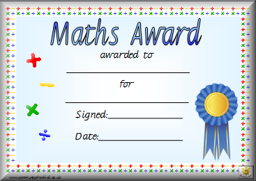 100 homework certificate printable math certificate